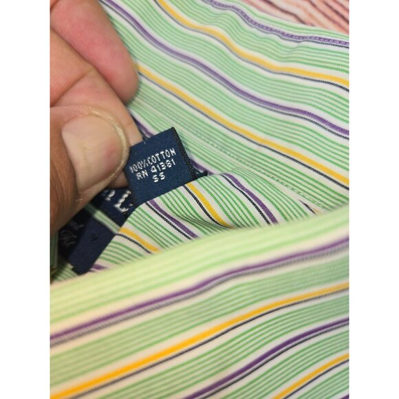 Polo By Ralph Lauren Regent Classic Fit Striped Mens Dress Shirt 16/35 XL - Picture 6 of 7